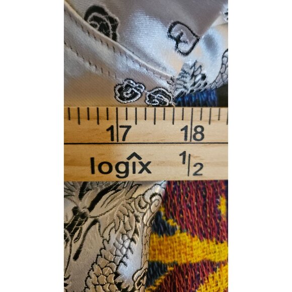 Vintage Savion Womens Satin Dragon Print Jacket PS Black & White - Picture 4 of 9